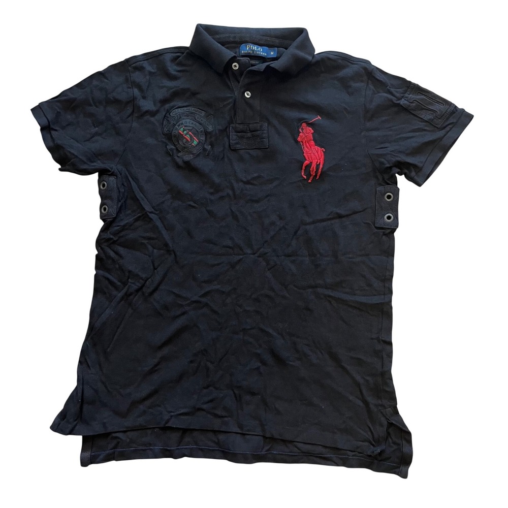 Polo Ralph Lauren Mens Big Pony St Moritz Snow Polo Challenge Cup Shirt Black M